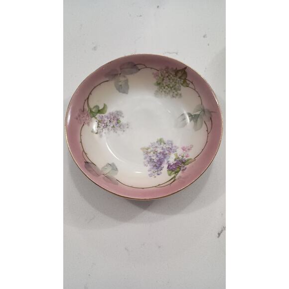 Antique German porcelain set of 6 lilac bowls Regency, Glam - Picture 2 of 4
